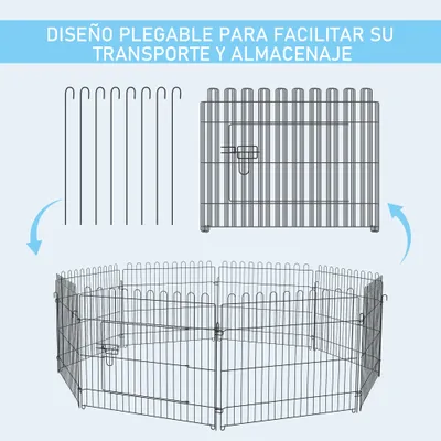 PawHut Parque de Perro Ø180x61 cm Negro