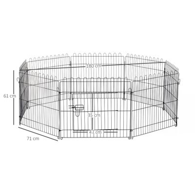 PawHut Parque de Perro Ø180x61 cm Negro