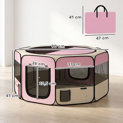 PawHut Parque para Mascota 90x90x41cm Rosa