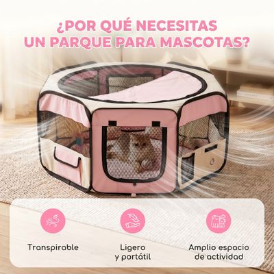 PawHut Parque para Mascota 90x90x41cm Rosa
