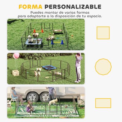 PawHut Parque para Perro 80x60 cm Gris