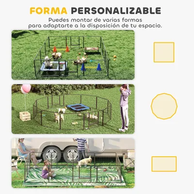 PawHut Parque para Perro 80x60 cm Gris