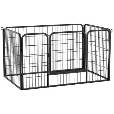 PawHut Jaula de Mascota 125x80x70 cm Negro