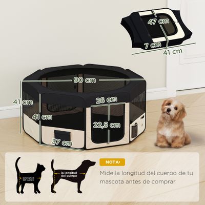 PawHut Parque para Mascota 90x90x41cm Negro