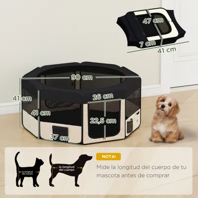 PawHut Parque para Mascota 90x90x41cm Negro