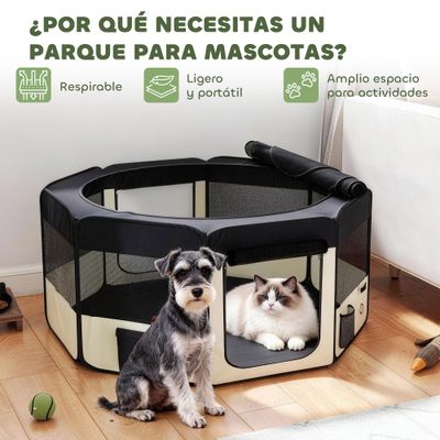 PawHut Parque para Mascota 90x90x41cm Negro