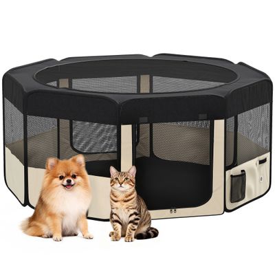 PawHut Parque para Mascota 90x90x41cm Negro
