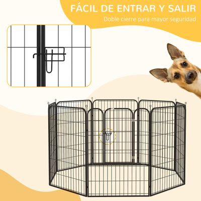 PawHut Parque para Mascota 80x100 cm Negro