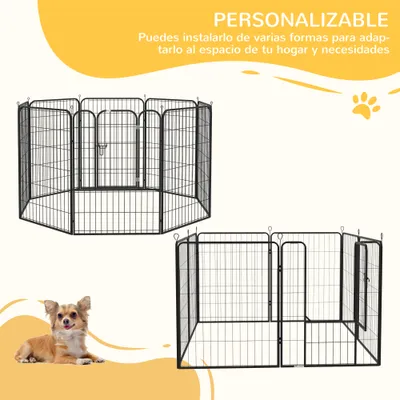 PawHut Parque para Mascota 80x100 cm Negro