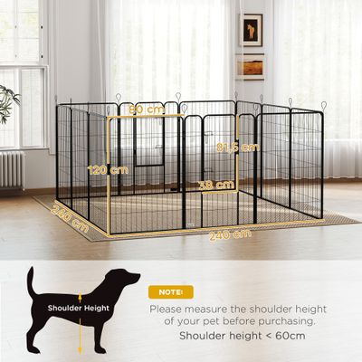 PawHut Parque para Perro 80x1.5x120 cm Negro