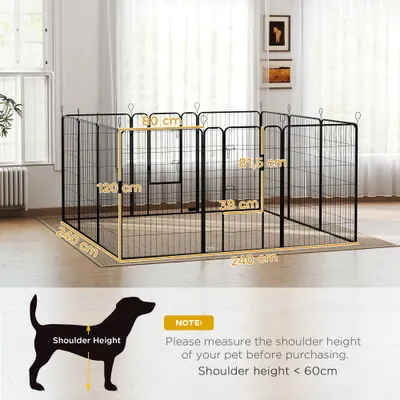 PawHut Parque para Perro 80x1.5x120 cm Negro