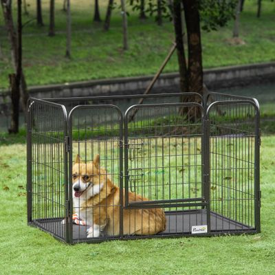 PawHut Parque para Mascota 109x74x71 cm Gris