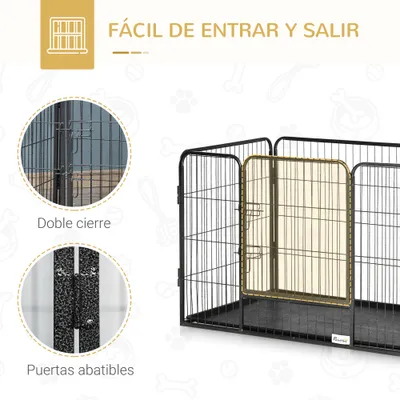 PawHut Parque para Mascota 109x74x71 cm Gris