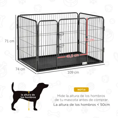 PawHut Parque para Mascota 109x74x71 cm Gris