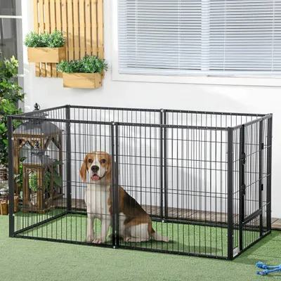 PawHut Parque para Mascota 150x79x81 cm Negro