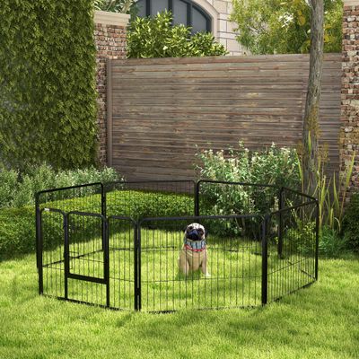 PawHut Parque para Perro 80x60 cm Negro