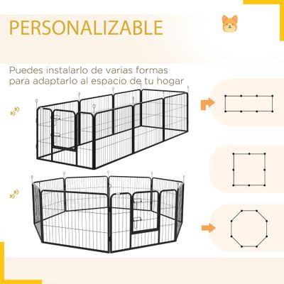 PawHut Parque para Perro 80x60 cm Negro
