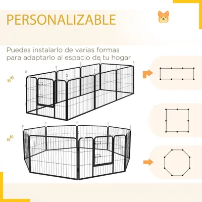 PawHut Parque para Perro 80x60 cm Negro