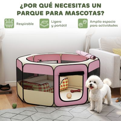 PawHut Parque para Mascota 120x120x58 cm Rosa