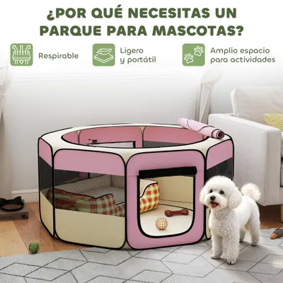 PawHut Parque para Mascota 120x120x58 cm Rosa