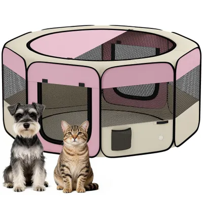 PawHut Parque para Mascota 120x120x58 cm Rosa