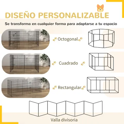 PawHut Parque para Perro 76x61 cm Negro