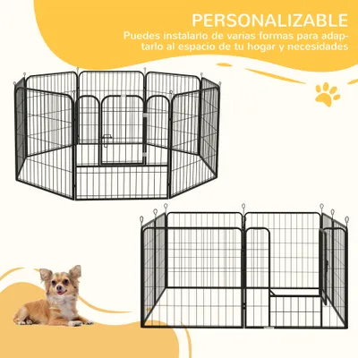 PawHut Parque para Mascota 80x80 cm Negro