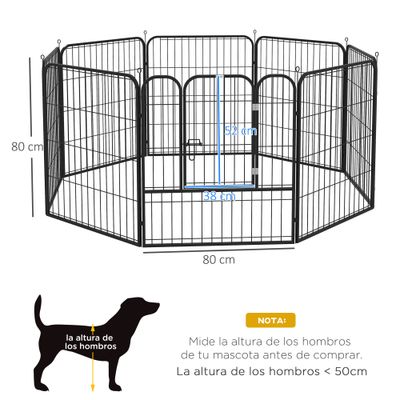 PawHut Parque para Mascota 80x80 cm Negro