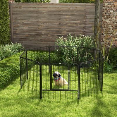 PawHut Parque para Mascota 80x80 cm Negro