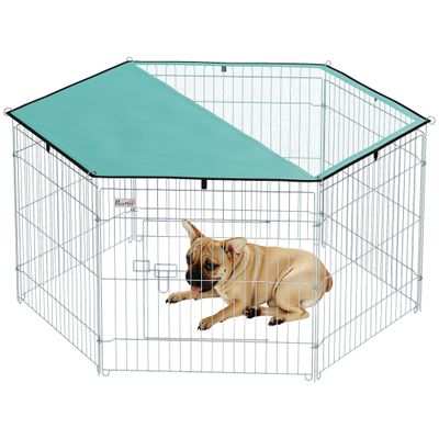 PawHut Parque Juegos Perro 59x60 cm Plata