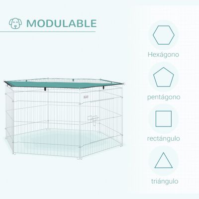 PawHut Parque Juegos Perro 59x60 cm Plata