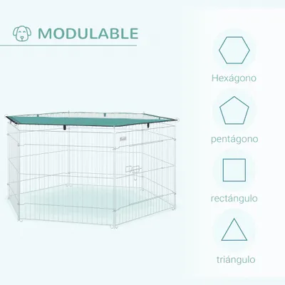 PawHut Parque Juegos Perro 59x60 cm Plata