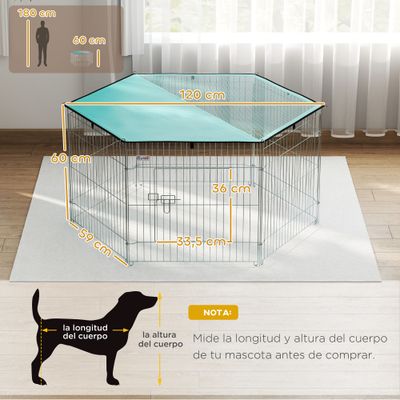 PawHut Parque Juegos Perro 59x60 cm Plata