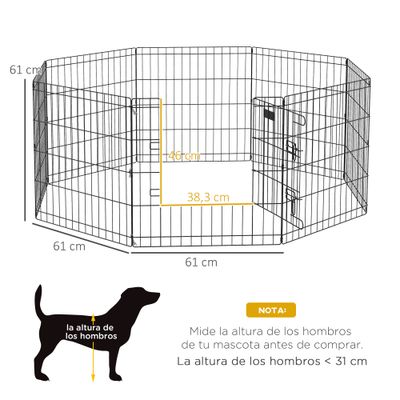PawHut Parque para Perro 61x61 cm Negro