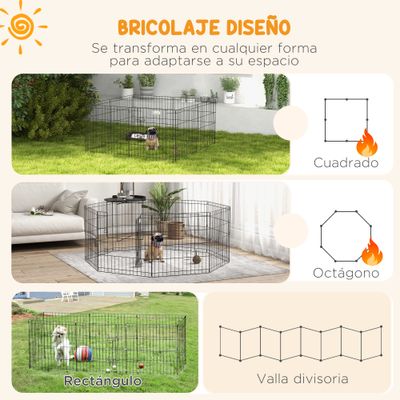 PawHut Parque para Perro 61x61 cm Negro