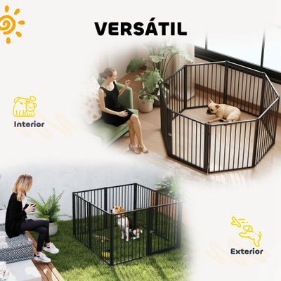 PawHut Parque para Perro 240x120x76 cm Negro
