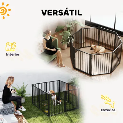 PawHut Parque para Perro 240x120x76 cm Negro