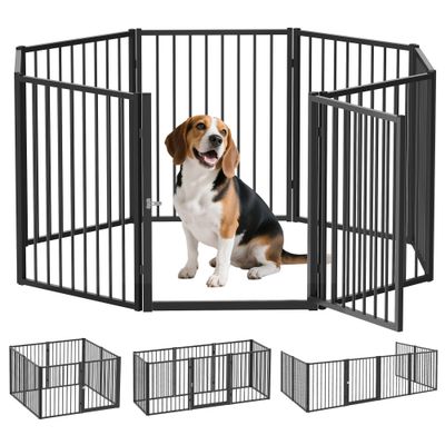 PawHut Parque para Perro 240x120x76 cm Negro