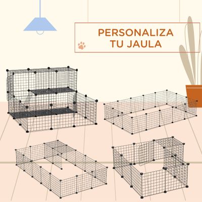PawHut Valla para Animale 105x105x70 cm Negro