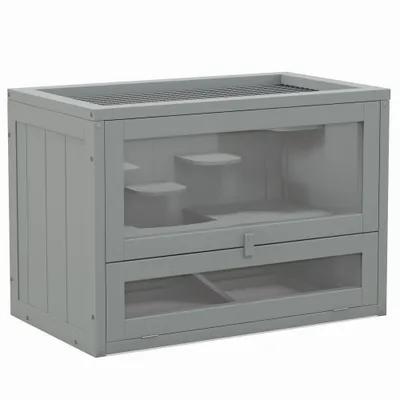 PawHut Jaula para Hámster 60x35x42 cm Gris
