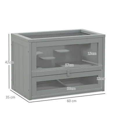 PawHut Jaula para Hámster 60x35x42 cm Gris