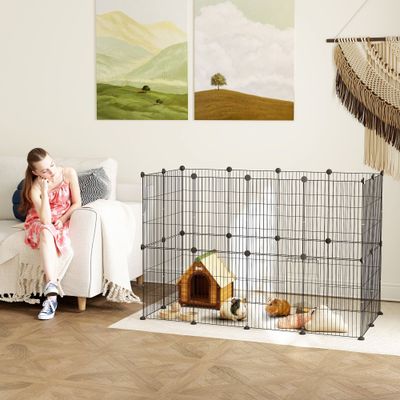 PawHut Parque para Mascota 120x60x80 cm Negro