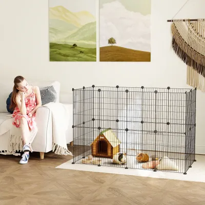 PawHut Parque para Mascota 120x60x80 cm Negro