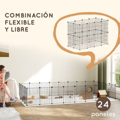 PawHut Parque para Mascota 120x60x80 cm Negro