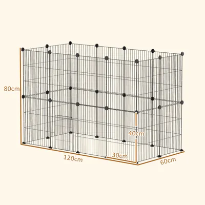 PawHut Parque para Mascota 120x60x80 cm Negro