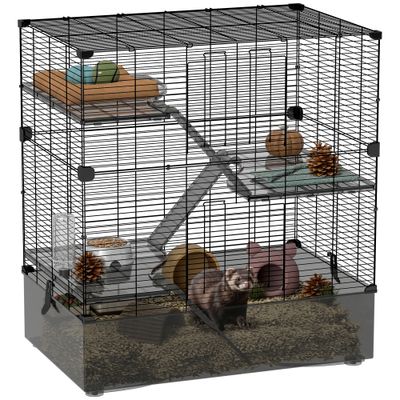 PawHut Jaula para Animale 73x47x80 cm Negro
