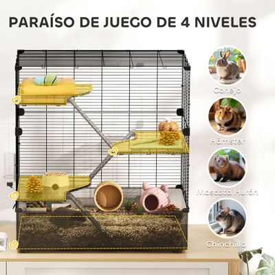 PawHut Jaula para Animale 73x47x80 cm Negro