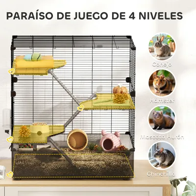 PawHut Jaula para Animale 73x47x80 cm Negro
