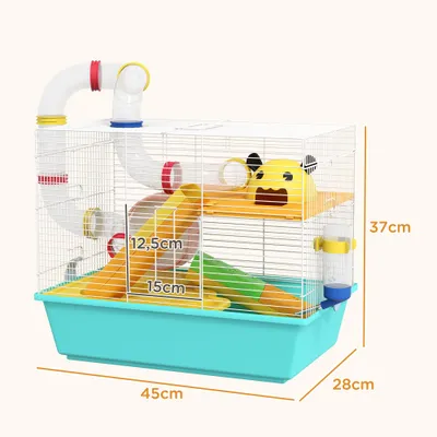 PawHut Jaula para Hámster 45x28x37 cm Multicolor