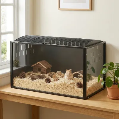 PawHut Jaula para Hámster 105x51x53 cm Negro